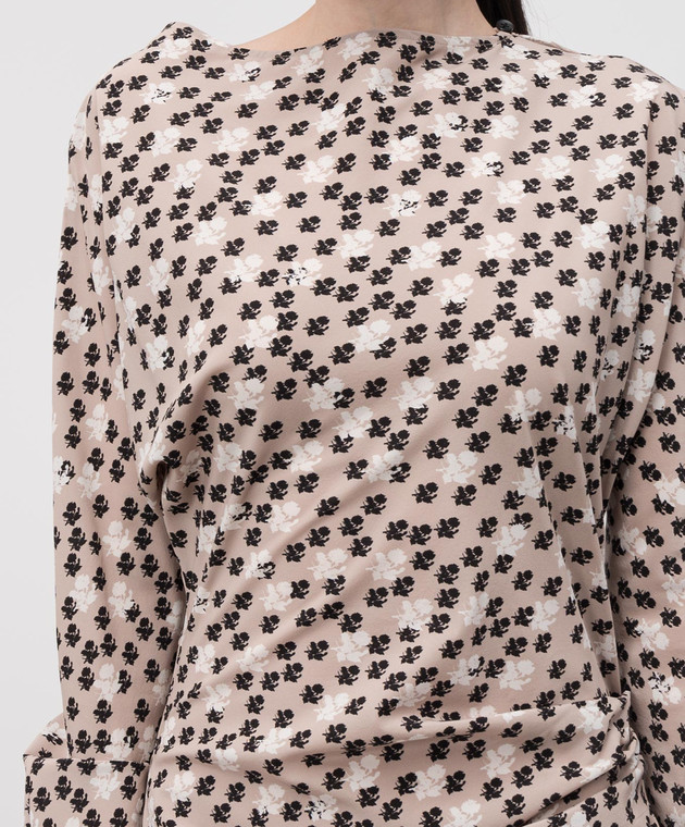 PROENZA SCHOULER - Alina beige dress with floral print silk R2523032BYP297 
