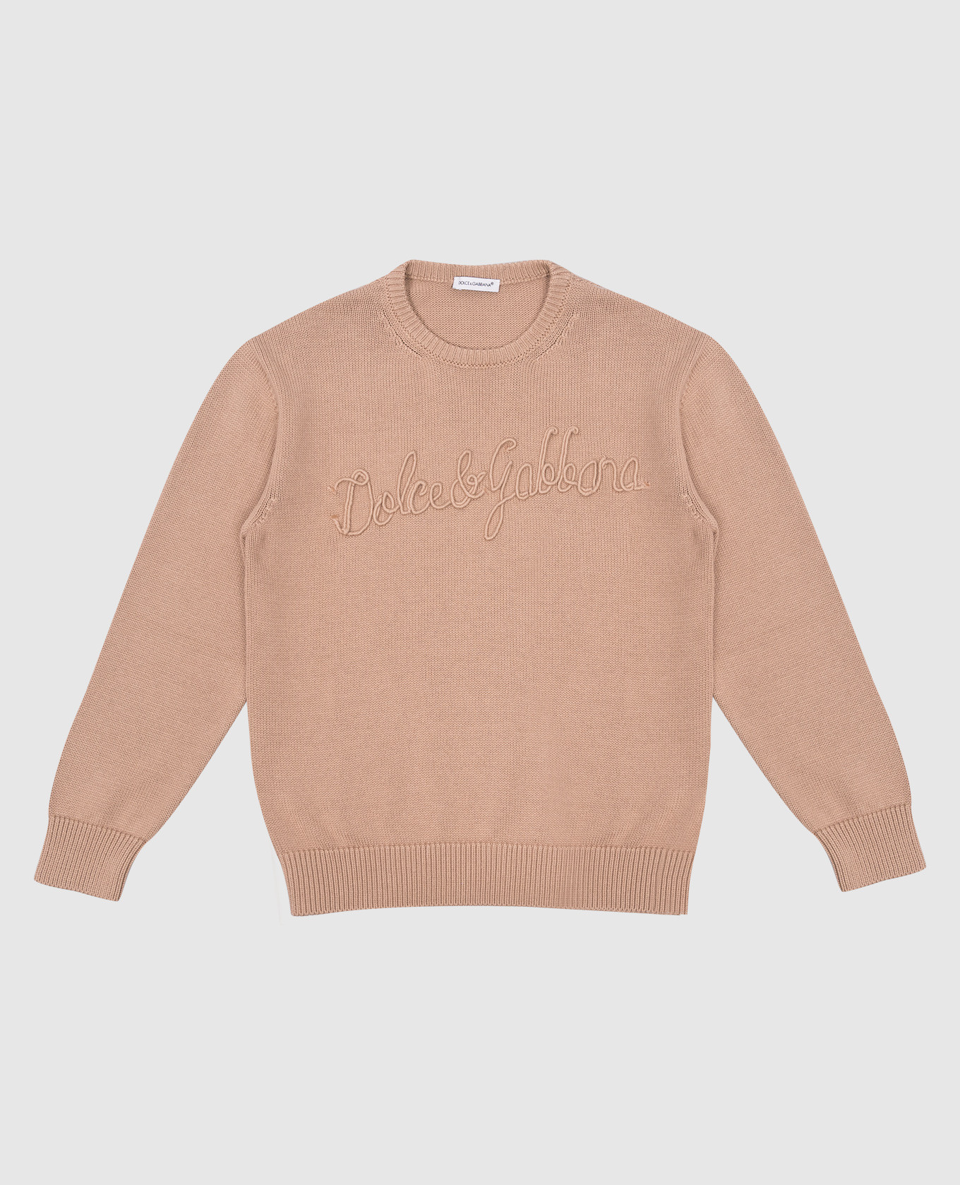 

Children's jumper with textured logo embroidery Dolce&Gabbana, Beige