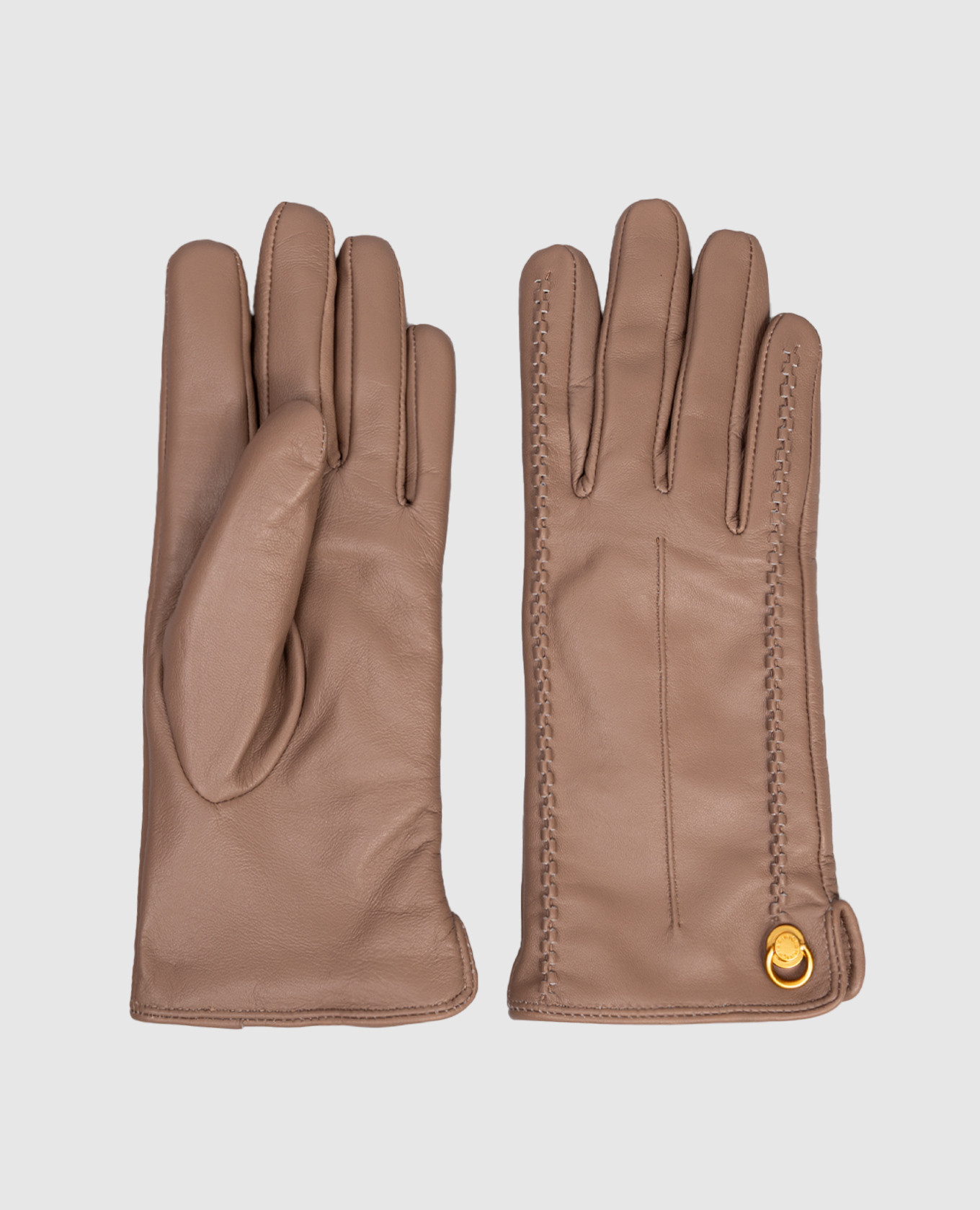 Beige leather gloves Gianni Chiarini