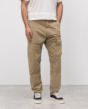 C.P. Company Beige pants with logo patch MPA093A006439G