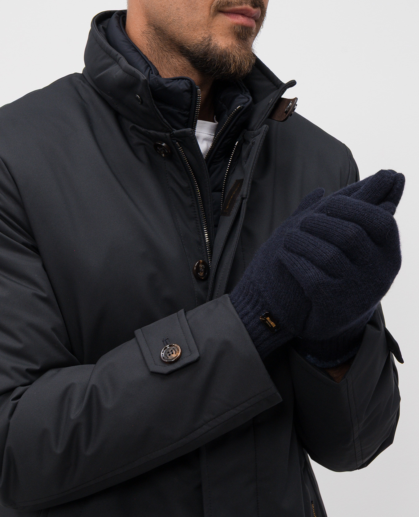 

EASTON blue cashmere gloves MooRER