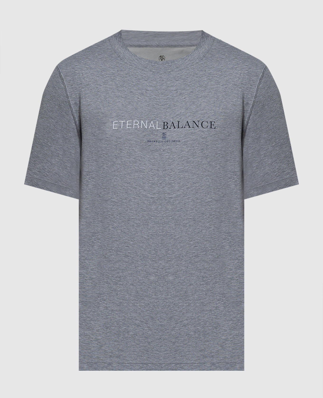 Gray t-shirt with a print brunello cucinelli