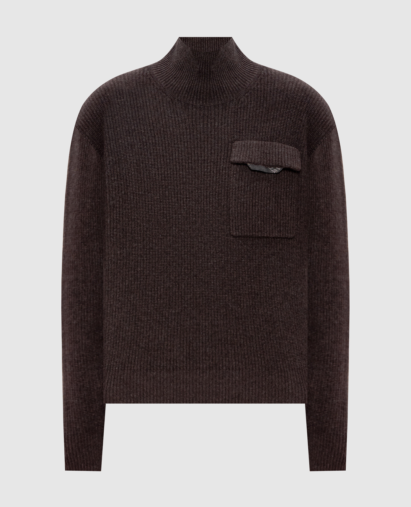 

Brown cashmere sweater with monil chain Brunello Cucinelli