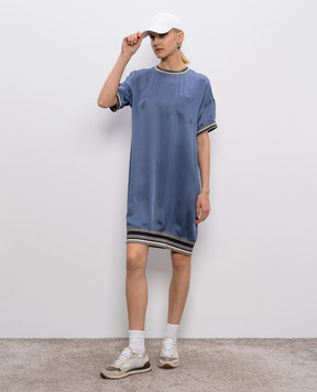 Brunello Cucinelli Blue dress with lurex M0H34A4354