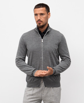 Brunello Cucinelli Gray wool and cashmere cardigan M2400106