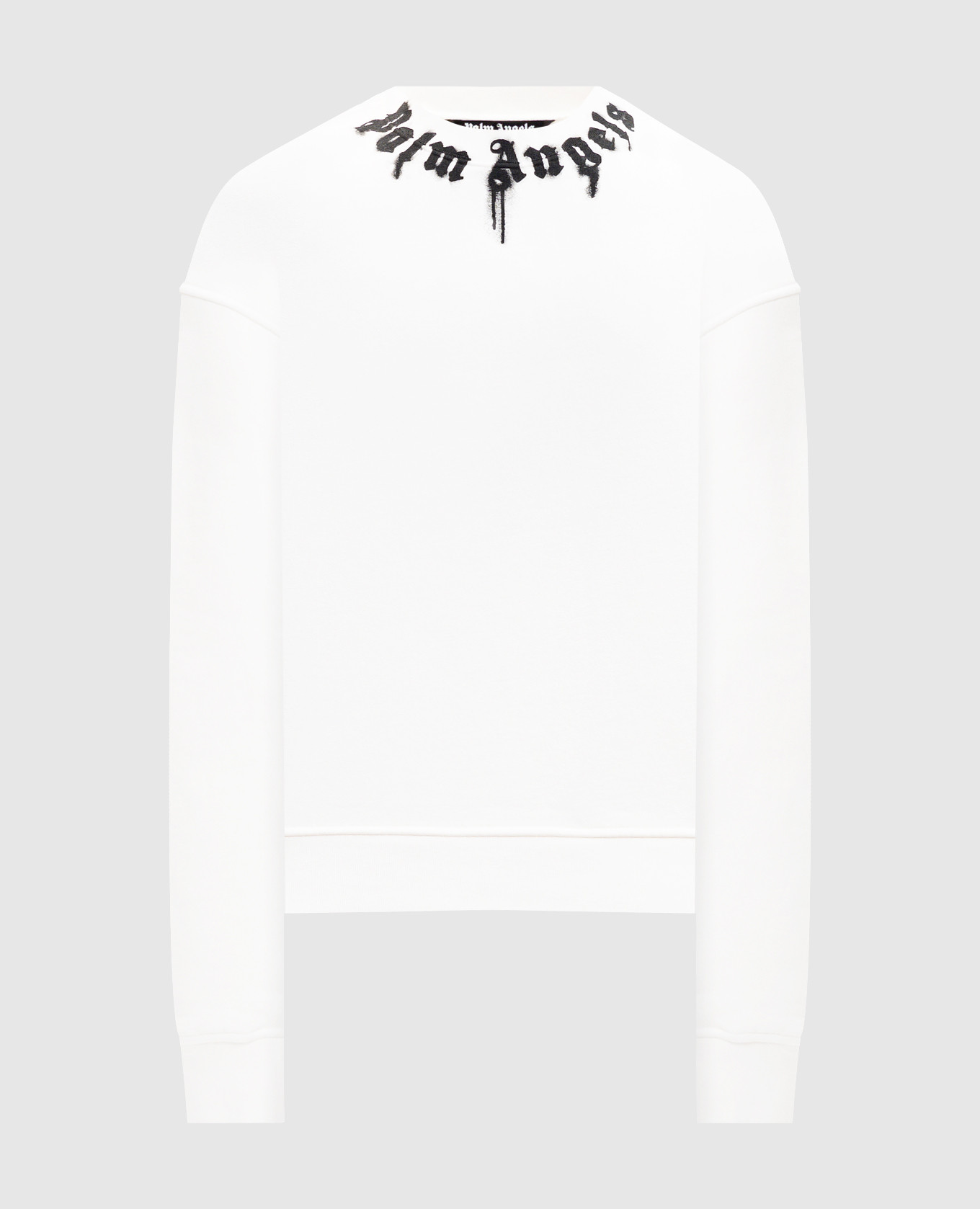 White insulated sweatshirt with logo print Palm Angels