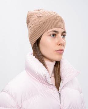 Peserico Beige hat with wool, silk and cashmere with lurex S36185F0709095