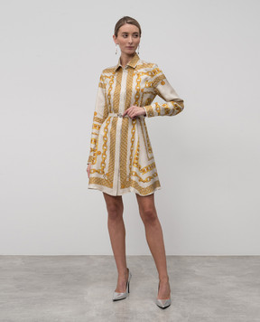 Versace Beige printed silk shirt dress 10189331A13638