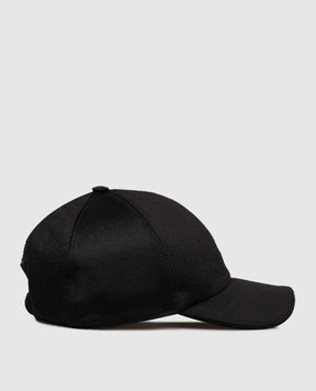 Stefano Ricci Black cashmere cap with logo MCV53SB37ECO60HC