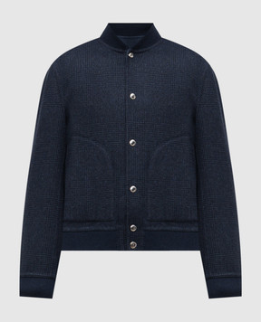 Brunello Cucinelli Blue reversible cashmere bomber jacket MY4799807