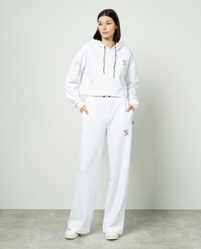 Twinset White sweatpants with logo 241AQ2021