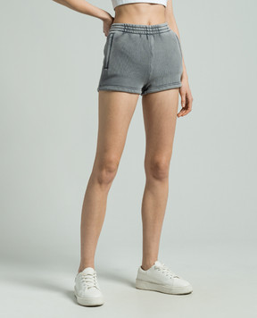 Alexander Wang Gray shorts with textured logo 4CC3224349