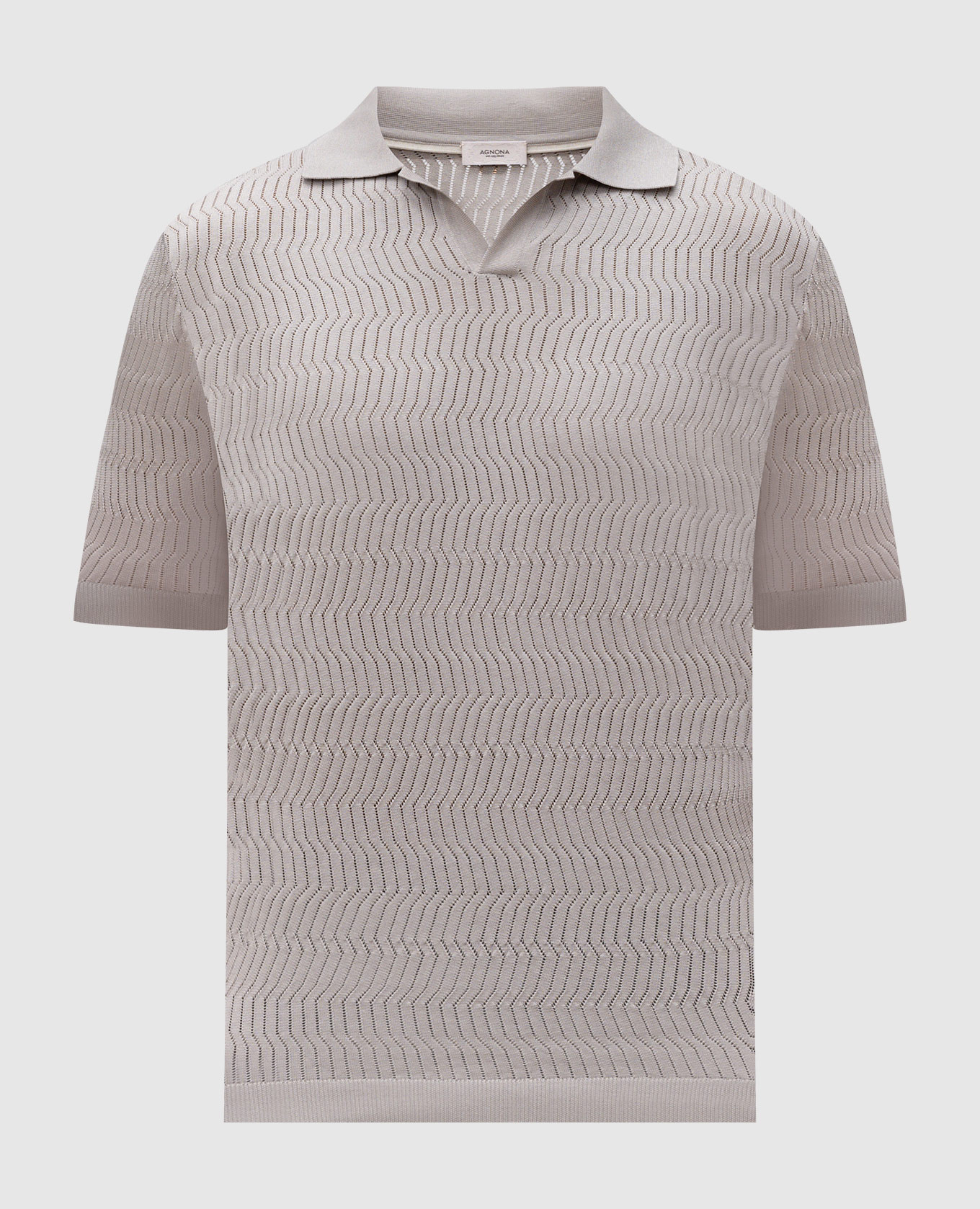 

Beige polo shirt with silk in an openwork pattern Agnona