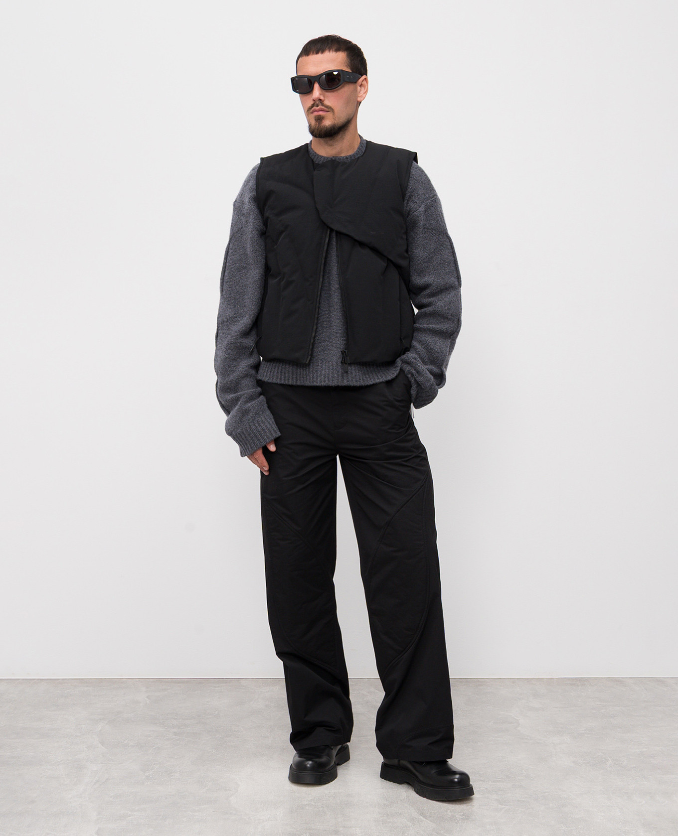 Gray sweater with wool and cashmere Heliot Emil 2