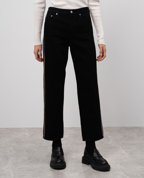 Alexander McQueen Black jeans with stripes 531167
