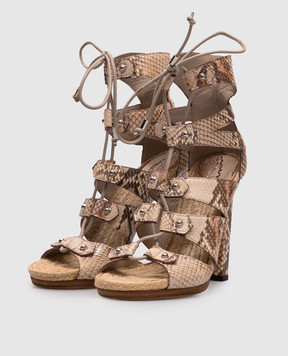 Gucci Beige python leather sandals 57871EJQ30