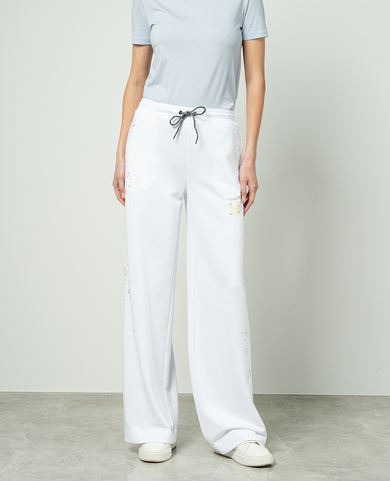 White sweatpants with logo Twinset 3