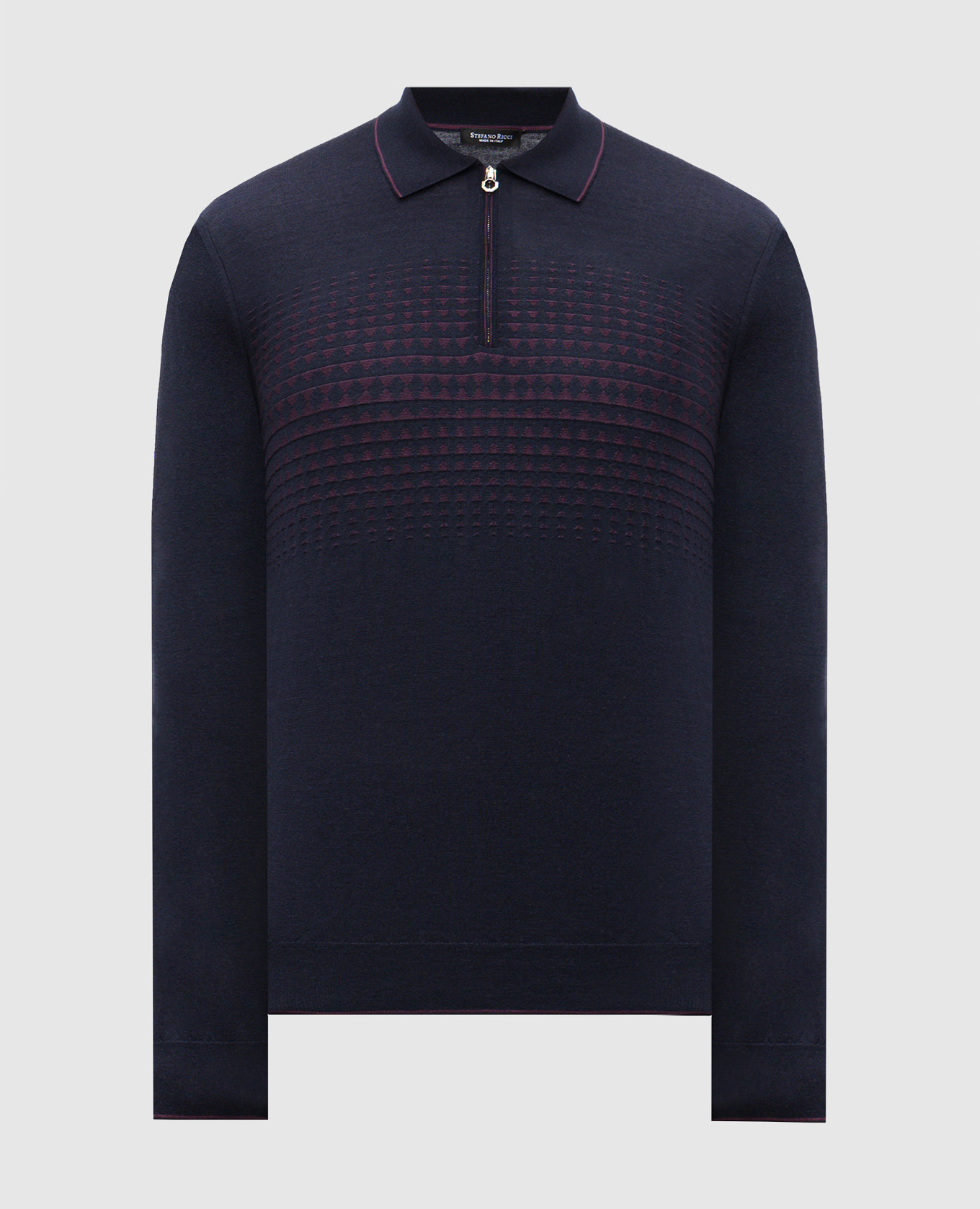 

Blue polo shirt made of wool, silk and cashmere Stefano Ricci