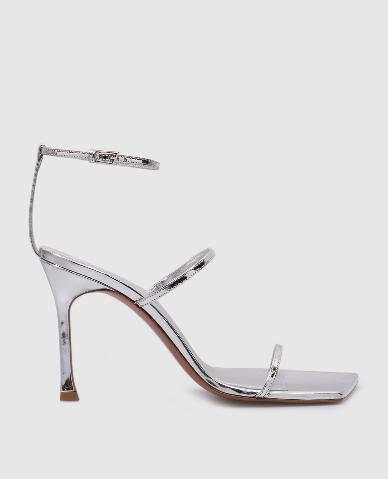 Maya silver leather sandals amina muaddi
