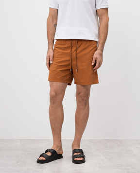 Vilebrequin Brown swim shorts with logo patch MOOC4A00