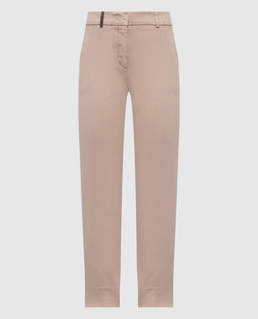 Peserico Beige pants with brand patch A04718L5107963