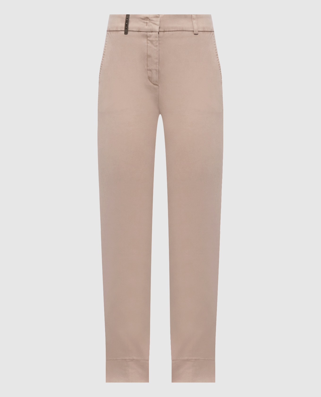 

Beige pants with brand patch Peserico