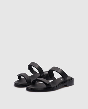 Ann Demeulemeester Black leather flip-flops Len 2401WS03LT135