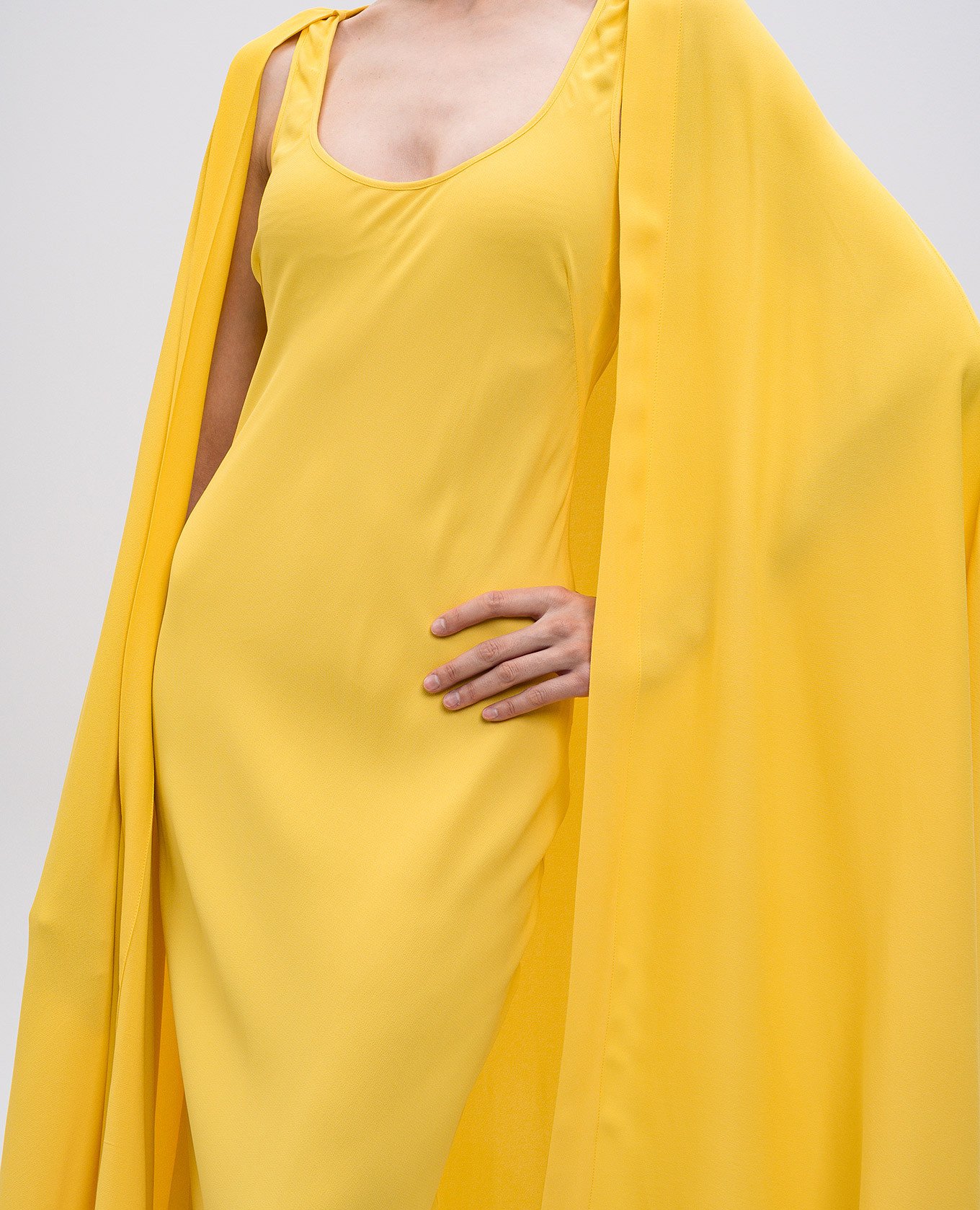 

Ischia yellow maxi dress with cape Twinset