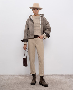 Brunello Cucinelli Brown cashmere and silk jumper M13800008P