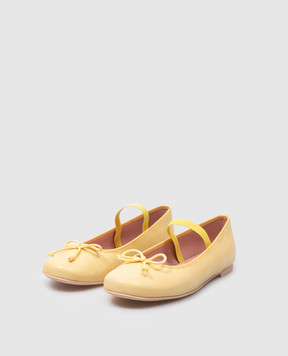 Pretty Ballerinas Hannah children's yellow leather ballet flats 48404