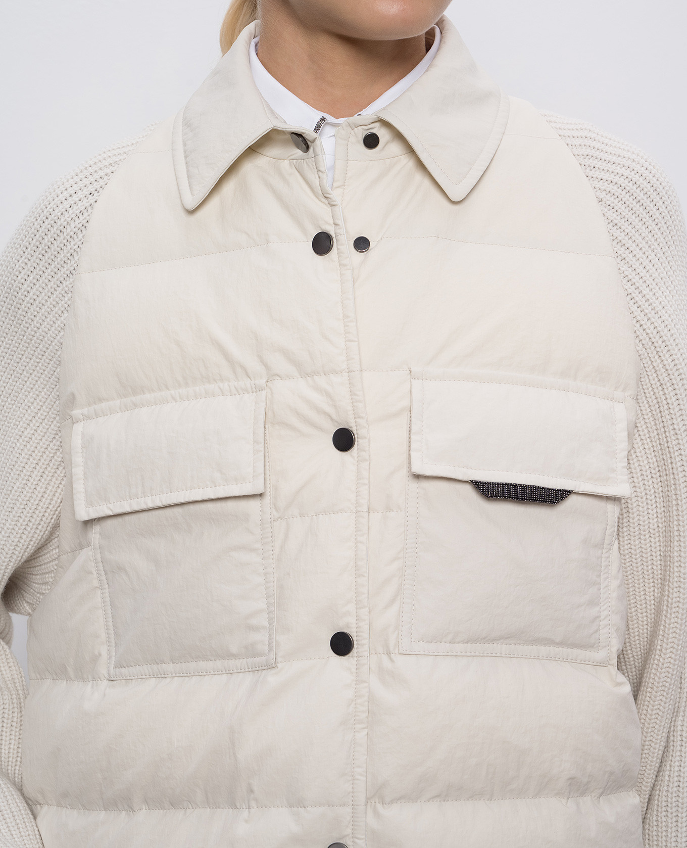 

Beige down jacket with wool, cashmere and silk Brunello Cucinelli