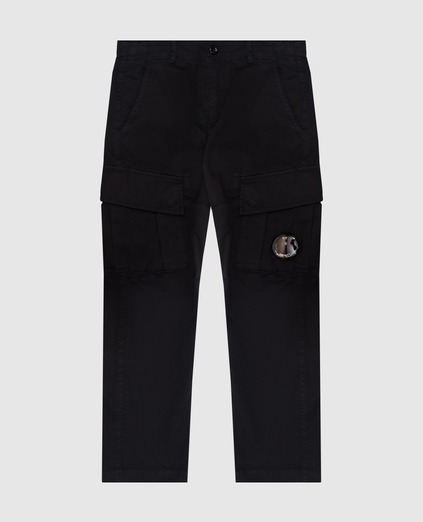 Children's black cargo pants with logo