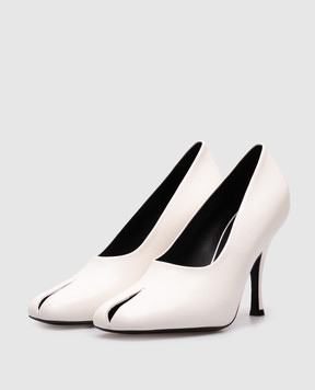 Khaite White Eva Peep Toe Leather Shoes F2030931