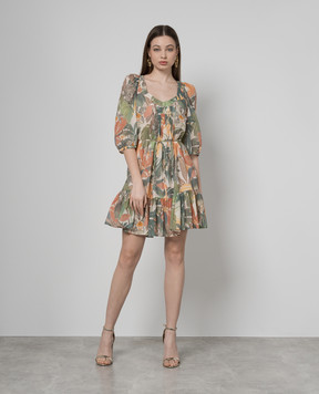 Twinset Green dress with a frill in a print 241TT2452