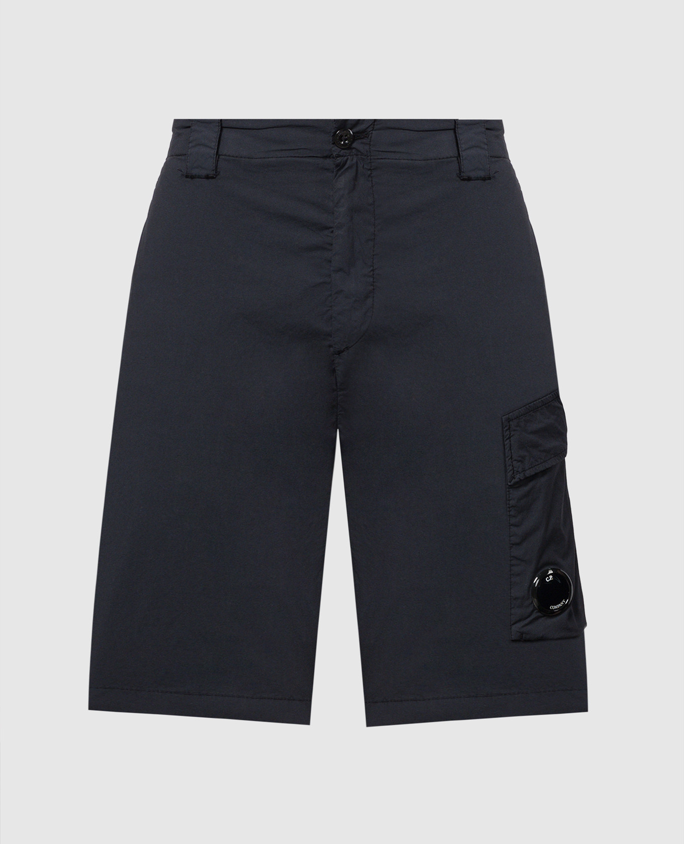 

Blue cargo shorts with logo patch C.P. Company