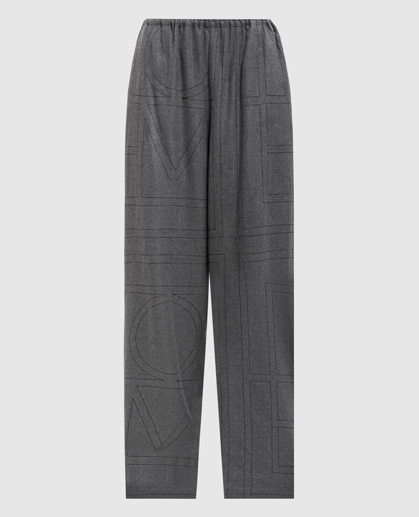 

Grey pants with monogram logo pattern Toteme