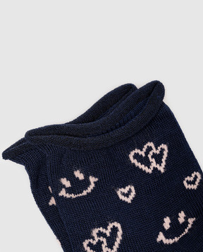 RiminiVeste Children's blue socks Ciocca in a pattern 3385