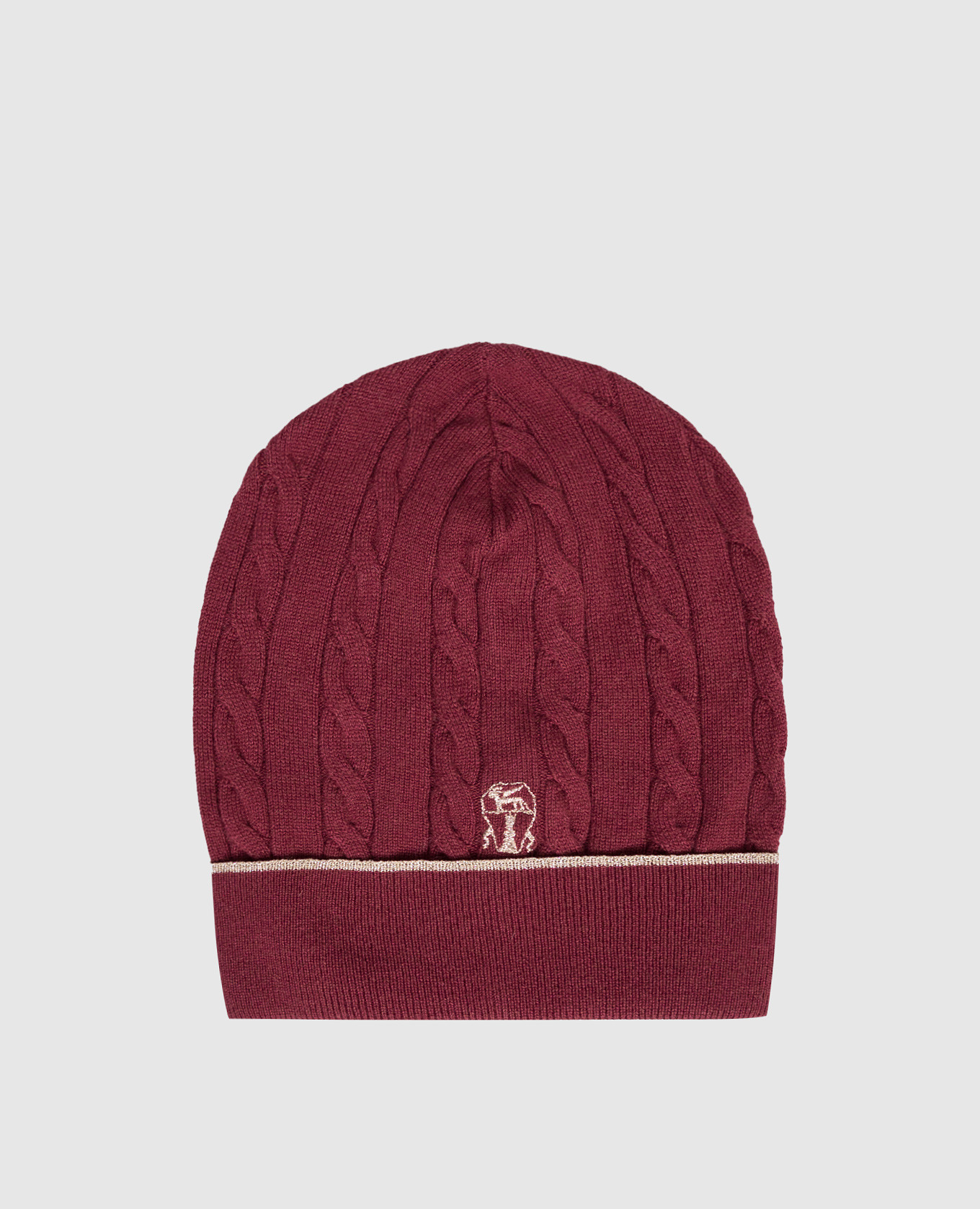 Children&#39;s burgundy cashmere hat Brunello Cucinelli