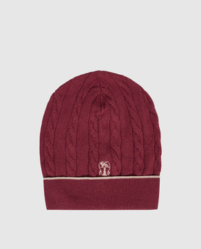 Brunello Cucinelli Children's burgundy cashmere hat B12M16599A