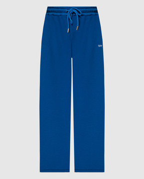 Off-White Blue sweatpants with Off embroidery OMCH054S24FLE001
