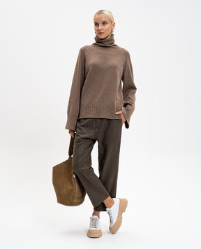 John Smedley TABATHA brown cashmere and wool sweater TABATHA