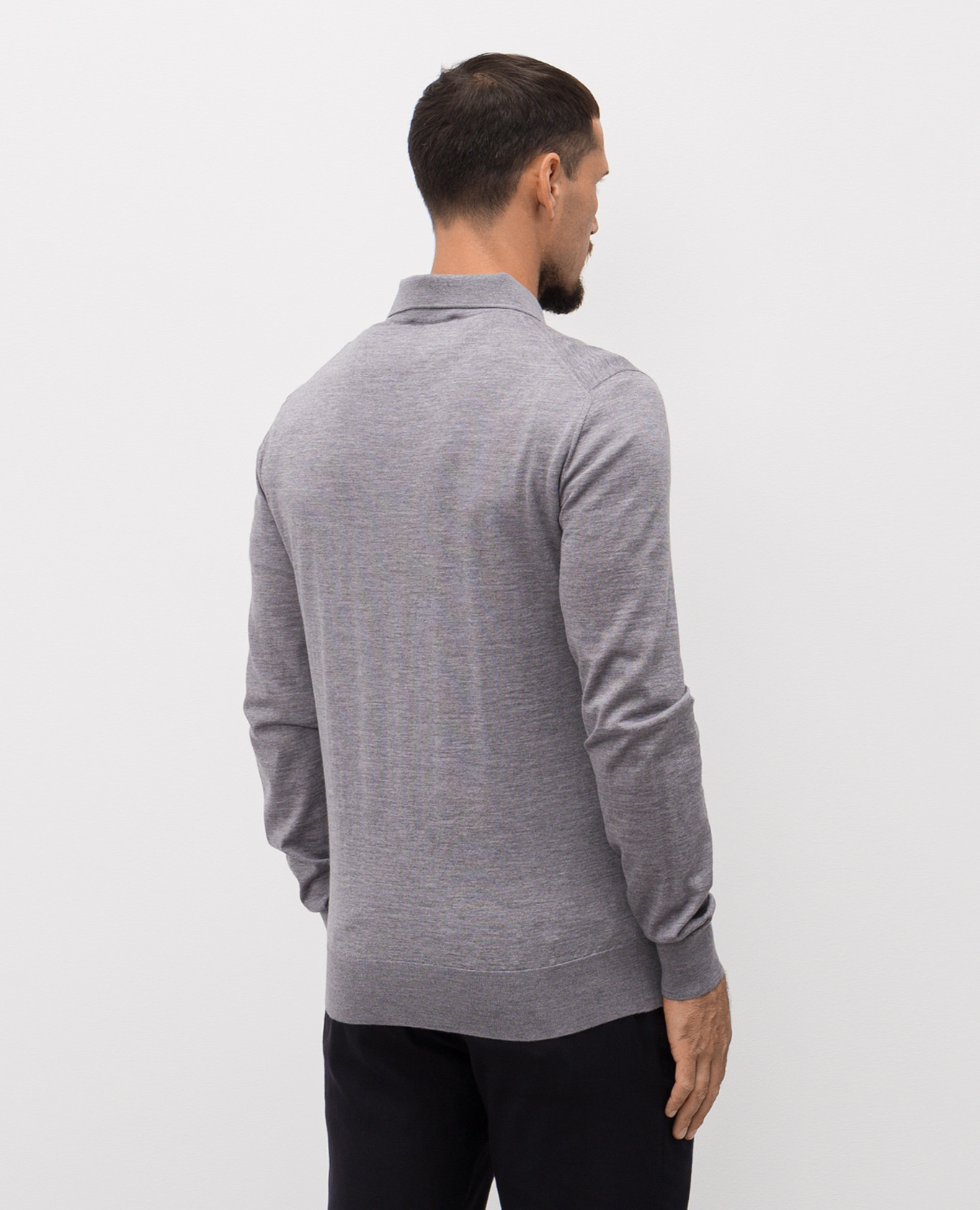 Gray wool polo shirt Dolce&Gabbana 4