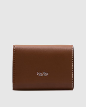 Max Mara Brown leather wallet with logo COMPACTWALLET2