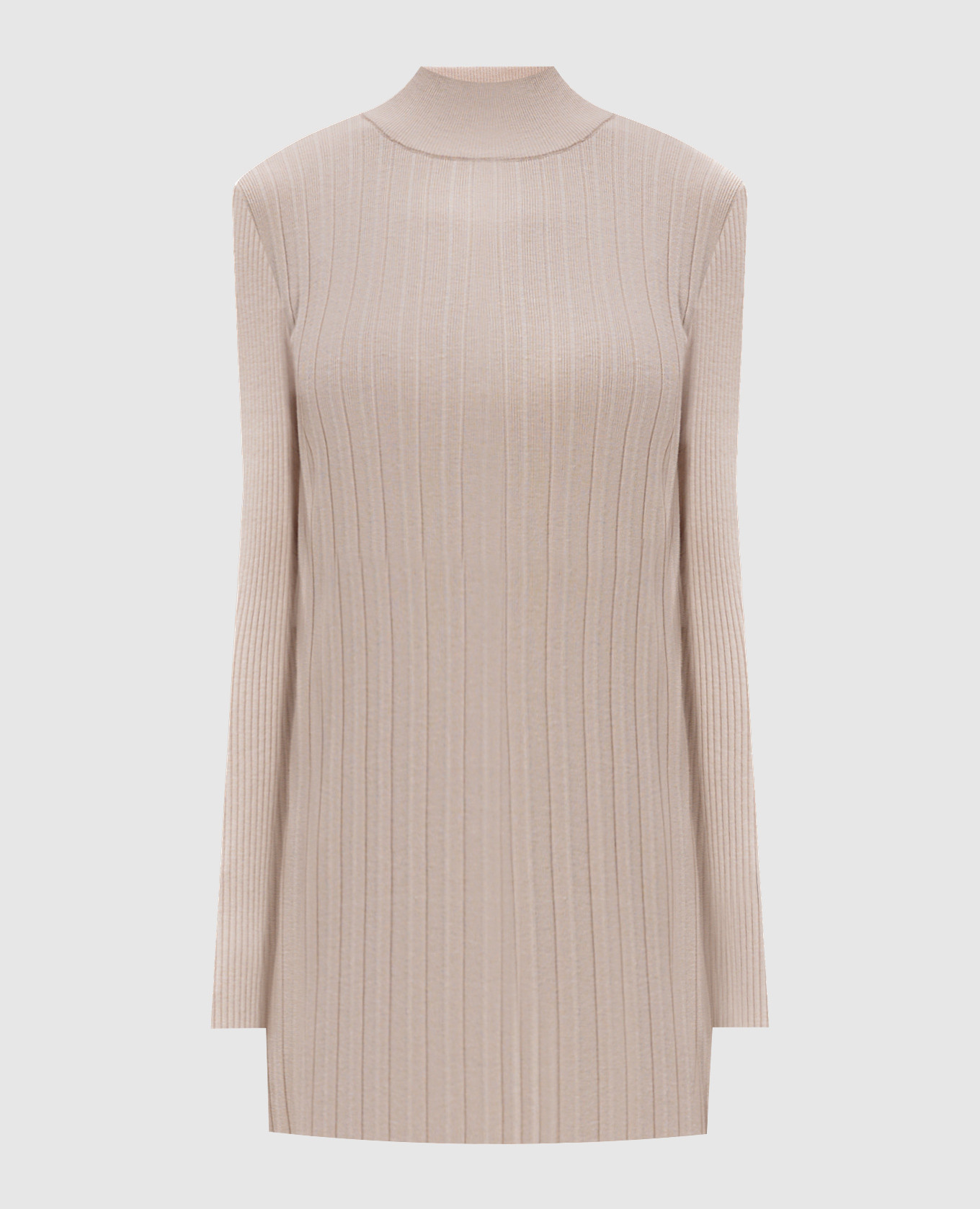 

Beige elongated jumper with pleating Twinset