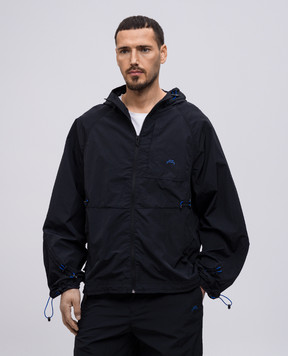 A Cold Wall Black windbreaker with logo emblem print ACWMO280