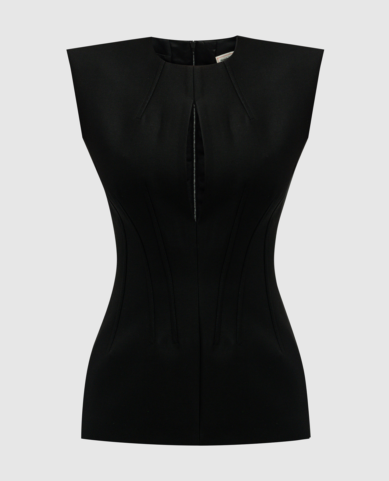 

Black top made of wool with a curved neckline Alexander McQueen