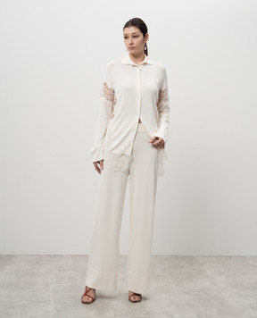 Ermanno Scervino White cardigan with lace D465N311APLGIKT
