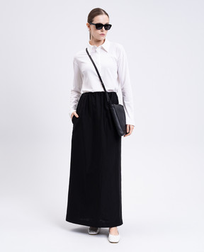 The Row Saul black skirt with silk 9045W3838