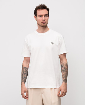 Valentino White T-shirt with logo patch 7V3MG10VAQ8