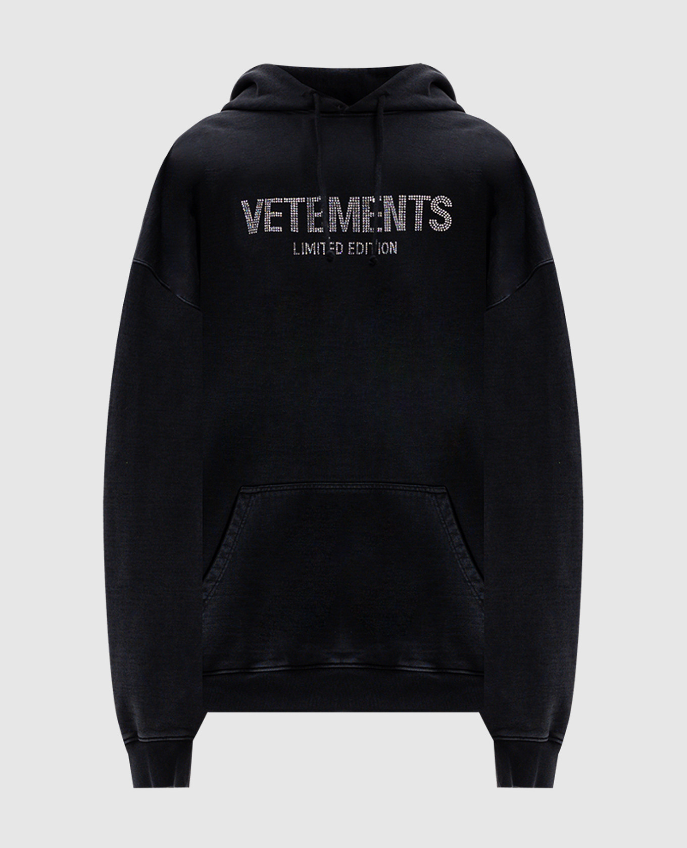 

Black logo crystal hoodie Vetements